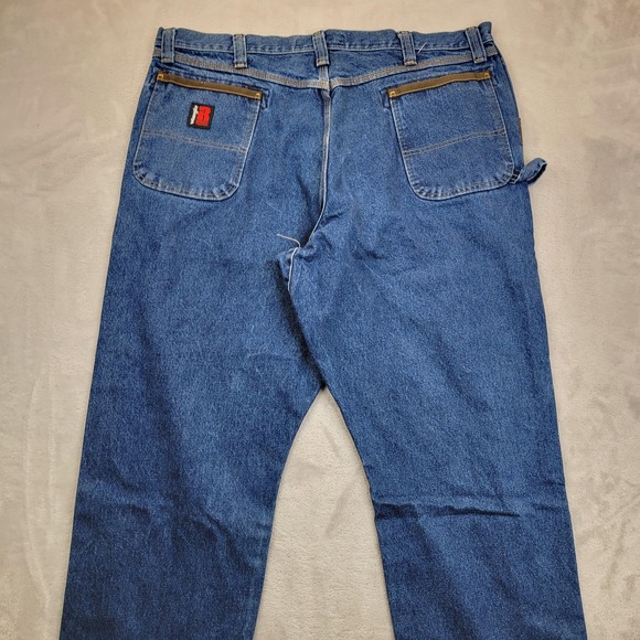 Wrangler Riggs Workwear Jeans Mens 44x30 Blue Utility Carpenter Heavy Duty Pants - Picture 2 of 9